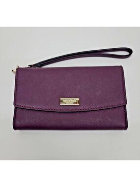 Kate Spade New York Laurel Way Winni Wristlet Deep Plum Tri- Fold